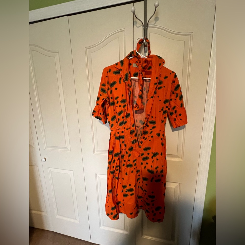 Orange and Black Patterned Dress